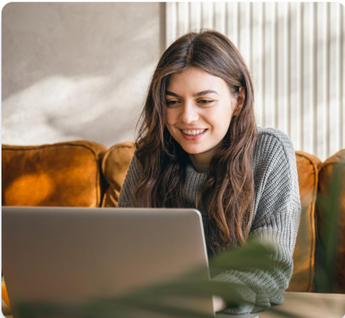 A girl using Laptop